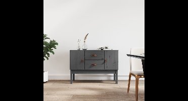 Dressoir 110x40x78 cm massief grenenhout grijs