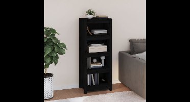 Boekenkast 50x35x125,5 cm massief grenenhout zwart