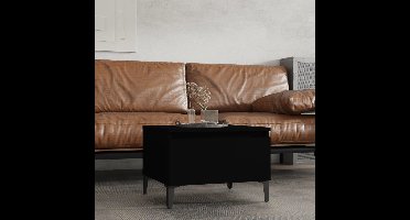 Bijzettafel 50x46x35 cm bewerkt hout zwart