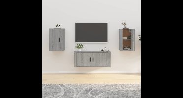 Tv-wandmeubels 2 st 40x34,5x60 cm grijs sonoma eikenkleurig