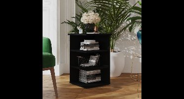 Bijzetkast 35x35x55 cm bewerkt hout zwart