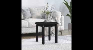 SalontafelØ 55x45 cm massief grenenhout zwart