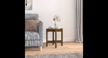 SalontafelØ 42,5x45 cm massief grenenhout honingbruin