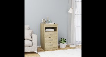 Ladekast 40x50x76 cm bewerkt hout sonoma eikenkleurig