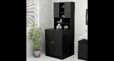 Wasmachinekast 70,5x25,5x90 cm zwart