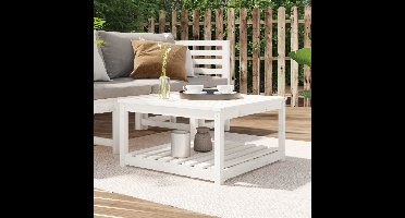 Tuintafel 82,5x82,5x45 cm massief grenenhout wit