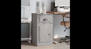 Bijzetkast met lade 40x50x75 cm bewerkt hout grijs sonoma eiken