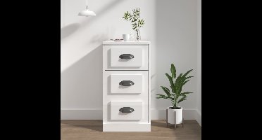 Dressoir 36x35,5x67,5 cm bewerkt hout hoogglans wit