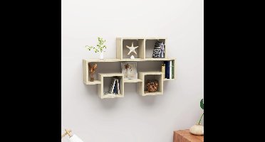 Wandschap auto-vormig 82x15x51 cm bewerkt hout sonoma eiken