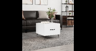 Salontafel 50x50x40 cm bewerkt hout hoogglans wit