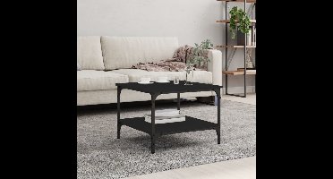 Salontafel 55x55x40 cm bewerkt hout zwart