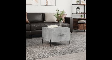 Salontafel 50x50x40 cm bewerkt hout betongrijs