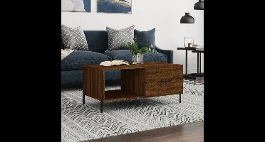 Salontafel 90x50x40 cm bewerkt hout bruin eikenkleur