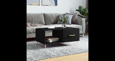 Salontafel 90x50x40 cm bewerkt hout zwart