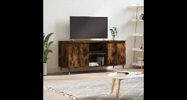 Tv-meubel 104x35x50 cm bewerkt hout gerookt eikenkleurig