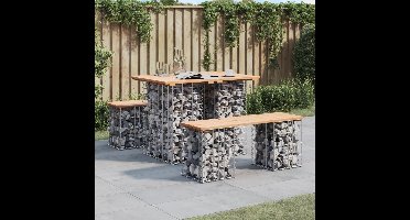 Tuintafel schanskorfontwerp 100x70x72 cm massief grenenhout