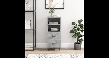 Dressoir 34,5x34x90 cm bewerkt hout betongrijs