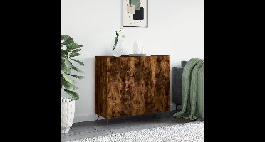 Dressoir 90x34x80 cm bewerkt hout gerookt eikenkleurig