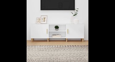 Tv-meubel 150x30x50 cm bewerkt hout wit