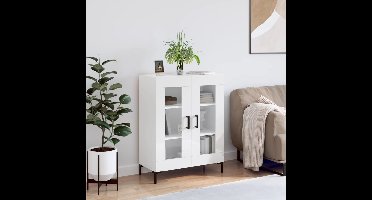 Dressoir 69,5x34x90 cm bewerkt hout hoogglans wit