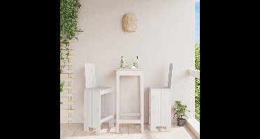 Barkrukken 2 st 40x42x120 cm massief grenenhout wit