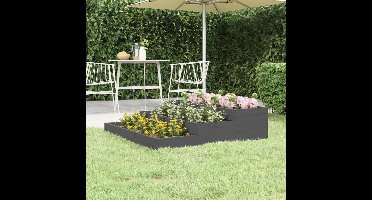 Plantenbak 107x107x27 cm massief grenenhout grijs