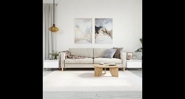 Salontafels 2 st 50x46x35 cm bewerkt hout wit