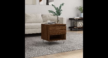 Salontafel 50x46x50 cm bewerkt hout bruin eikenkleur