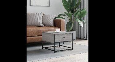 Salontafel 51x51x40 cm bewerkt hout grijs sonoma eikenkleurig