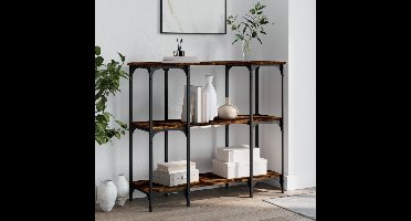 Wandtafel 102x35x90 cm bewerkt hout gerookt eikenkleurig