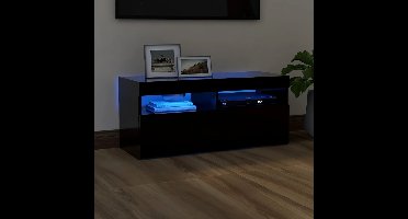 Tv-meubel met LED-verlichting 90x35x40 cm zwart