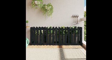 Plantenbak verhoogd hekontwerp 200x50x70 cm grenenhout zwart