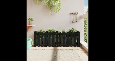 Plantenbak verhoogd hekontwerp 150x50x50 cm grenenhout zwart