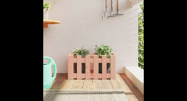 Plantenbak met hekontwerp 60x30x30 cm massief dougashout