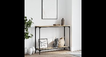 Wandtafel 101x30,5x75 cm bewerkt hout sonoma eikenkleurig