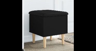 Opbergbank 42x42x46 cm bewerkt hout zwart