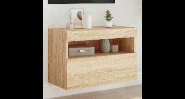 Tv-wandmeubel met LED-verlichting 60x30x40 cm sonoma eikenkleur