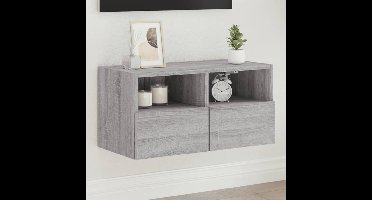 Tv-wandmeubel 60x30x30 cm bewerkt hout grijs sonoma eikenkleur