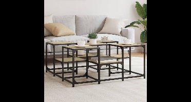 Salontafel 91x91x40 cm bewerkt hout sonoma eikenkleurig