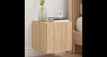 Tv-wandmeubel met LED-verlichting 30,5x35x30 cm sonoma eiken