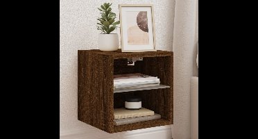 Tv-wandmeubel met LED-verlichting 30x28,5x30 cm bruineikenkleur