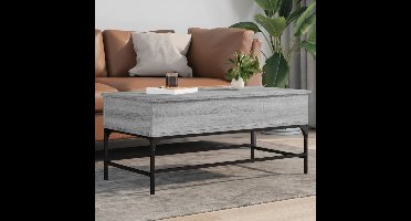 Salontafel 100x50x45 cm bewerkt hout en metaal grijs sonoma