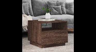 Salontafel met LED-verlichting 50x49x40 cm bruin eikenkleur