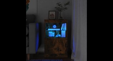 Dressoir met LED-verlichting 41x37x67 cm gerookt eikenkleurig