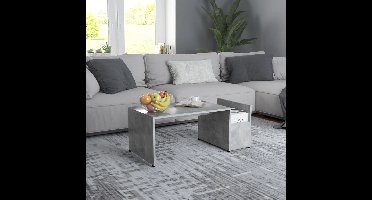 Salontafel 90x45x35 cm bewerkt hout betongrijs