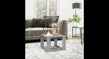 Bijzettafel 50x50x35 cm bewerkt hout grijs sonoma eikenkleurig