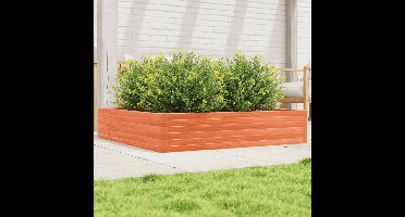 Plantenbak 110x110x23 cm massief grenenhout wasbruin