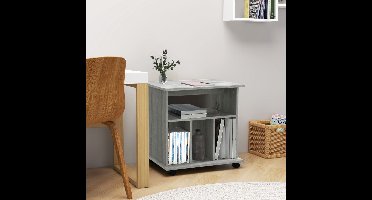 Rolkast 60x45x60 cm bewerkt hout grijs sonoma eiken