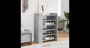Schoenenkast 74,5x37,5x100 cm bewerkt hout betongrijs