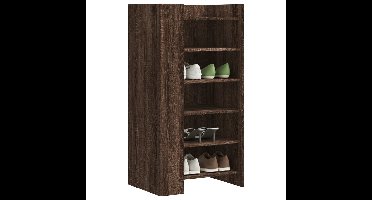 Schoenenkast 52x37,5x100 cm bewerkt hout bruin eikenkleurig
